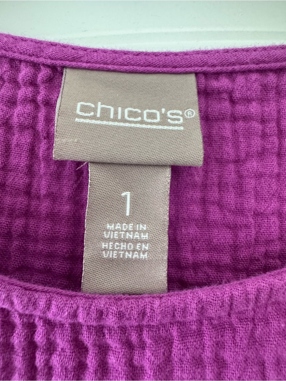 100% Cotton Chicos Dress Size 1 - Picture 4 of 6
